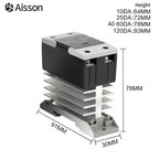 Din Rail Mount Solid State Relay SSR Single Phase DC Control AC AC Control AC With Heat Sink 10A 25A 40A 60A 80A 100A 120A