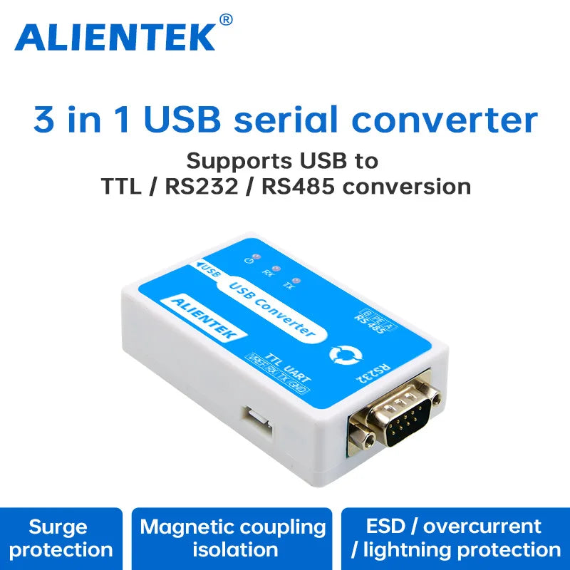 ALIENTEK USB to Serial Port Converter  3 in 1 USB to RS232 to RS485 to TTL to 232 485 TTL Communication Module Serial Cable