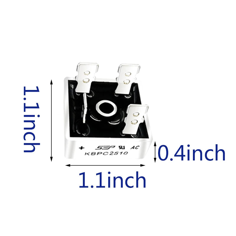 2PCS KBPC2510 Silicon Bridge Rectifier Diode 25A 1000V KBPC Single Phase, Full Wave 25 Amp 1000 Volt