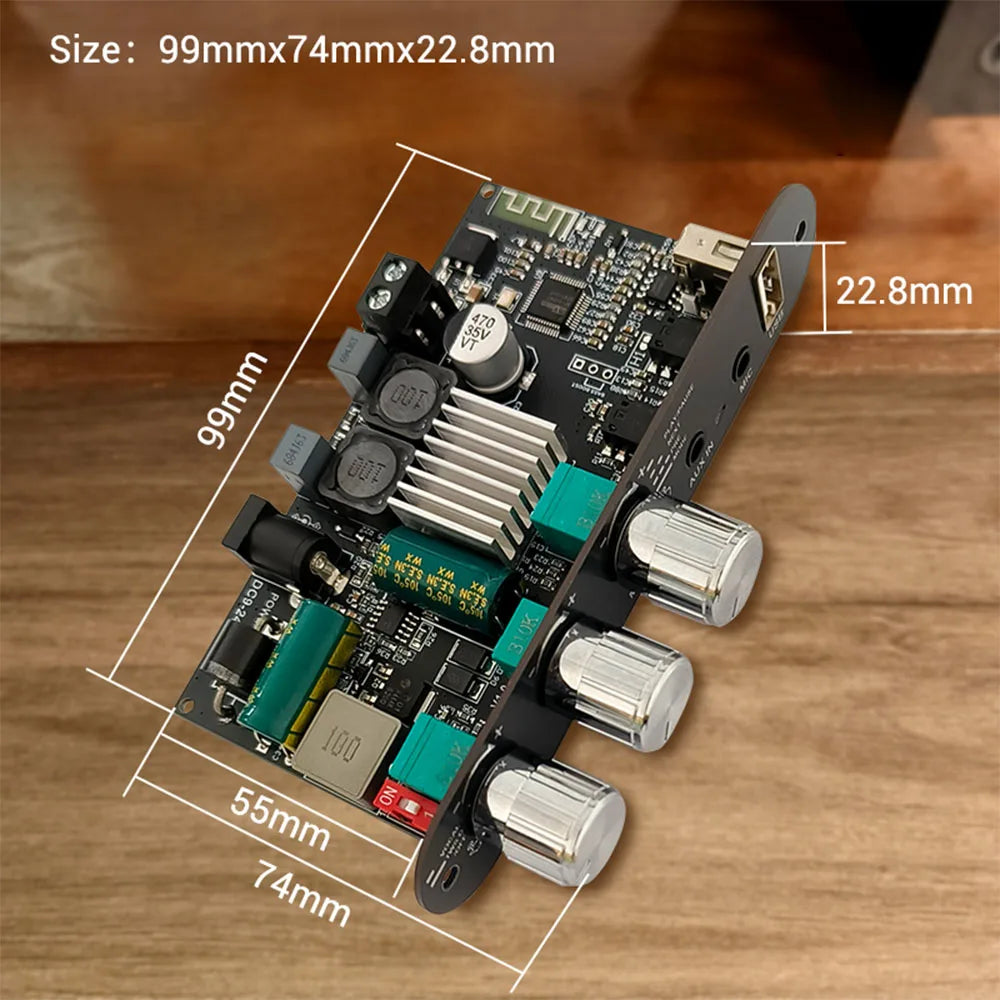 ZK-1001UM DC 9-24V mono 100W Bluetooth amplifier board TPA3116D2 supports TWS to speaker karaoke microphone reverb