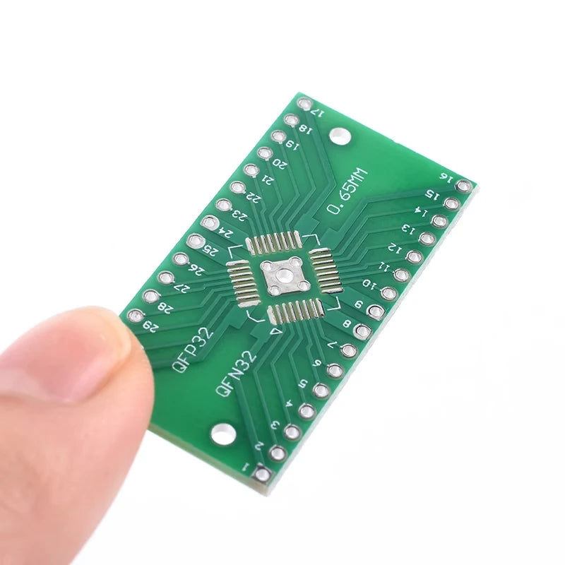 10pcs QFN32 QFP32 adapter board SMT to DIP 0.8/0.65mm spacing adapter board