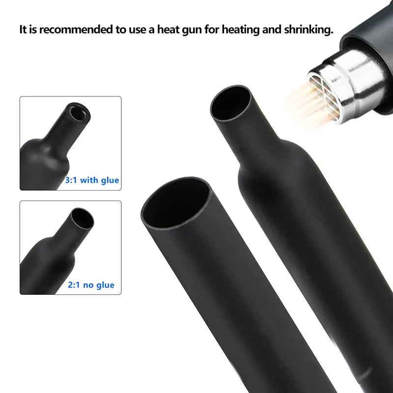 2:1/ 3:1/4:1 Heat Shrink Tube Set 73~900pcs Shrinkage Tubing Kit Cable Repair Protecter Wire Insulation Thermoresistant Sleeving
