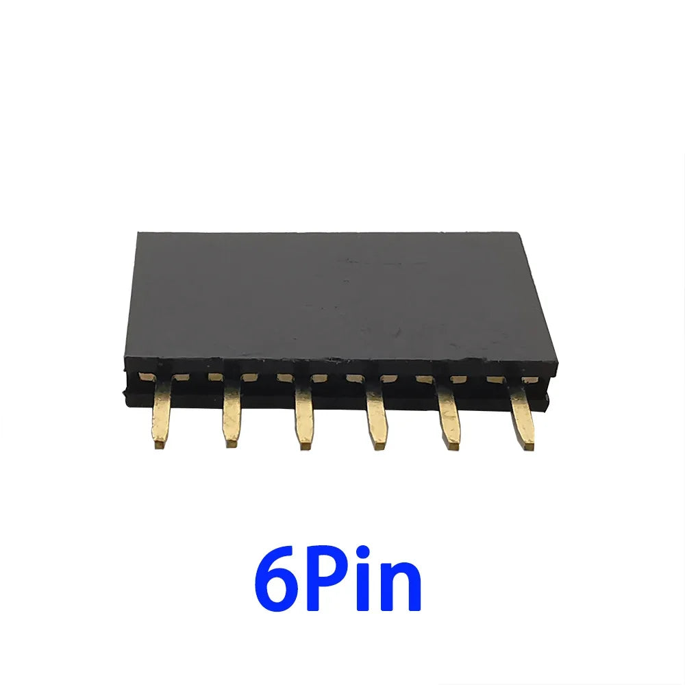 10Pcs2.54mm Pitch Single Row Female Pin Header Socket 2~40P PCB Board Connector Strip Gold Plated Pinheader Terminal for Arduino