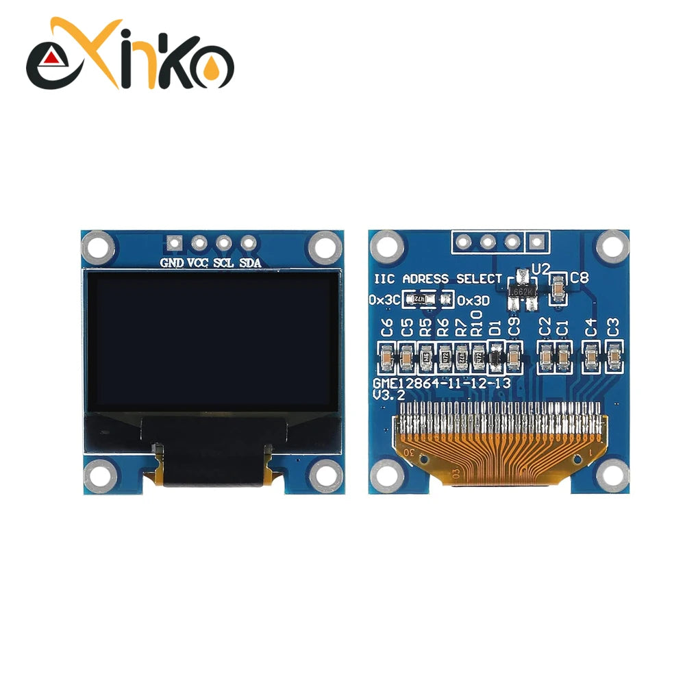 0.96 Inch OLED Display Module SSD1315 I2C IIC SPI Serial 128X64 LCD 4 Pin YellowBlue White for Arduino Pin Headers Soldered