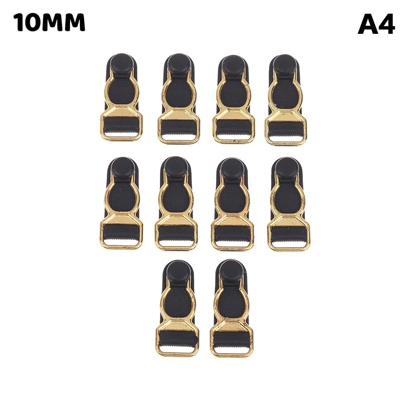 10Pcs 10/12/15/18MM Metal Adjust Buckle For Corset Leg Garter Belt Clip Hook Suspender Ends Buckles Hosiery Stocking Grips