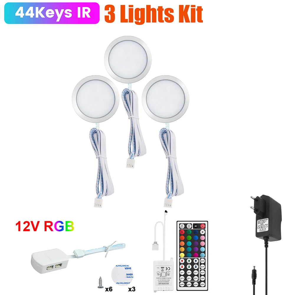 1 2 3 5 6 8 Lihgts RGB LED Cabinet Light 12V WiFi Bluetooth 24Key 44Key Remote Control Power Kit for Kitchen Wardrobe Lighting
