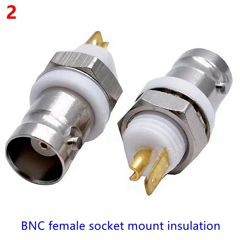 2-10Pcs Q9 BNC Male Female Socket Mount Welding Insulation Solder Connector Chassis Panel Mount Antenna Coax Fast Delivery Brass