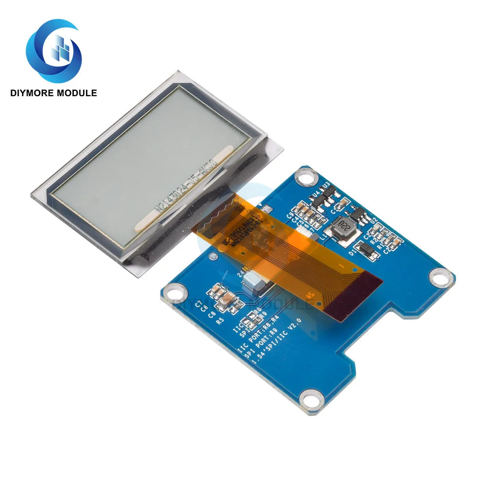1.51 Inch 24PIN SPI/IIC/Parallel COG 3.3V Blue PMOLED Transparent OLED Screen SSD1309 Graphic 128x64 128x56 Display