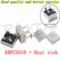 10Set KBPC5010 Diode bridge rectifiers diodes 50A 1000V KBPC 5010 power rectifier diode With Aluminum Heatsink