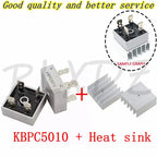 10Set KBPC5010 Diode bridge rectifiers diodes 50A 1000V KBPC 5010 power rectifier diode With Aluminum Heatsink