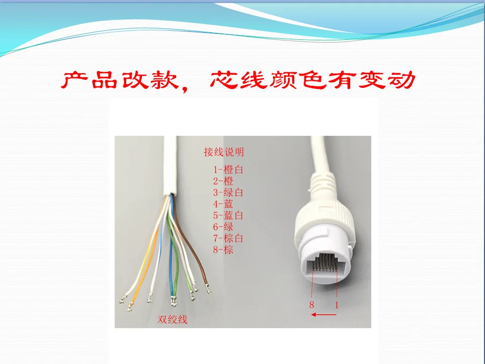 RJ45 8 Pin Female Socket Network Camera Waterproof Pigtail Terminal Block 1.25 Single-end Network Port Cable Tp12v Poe Connector