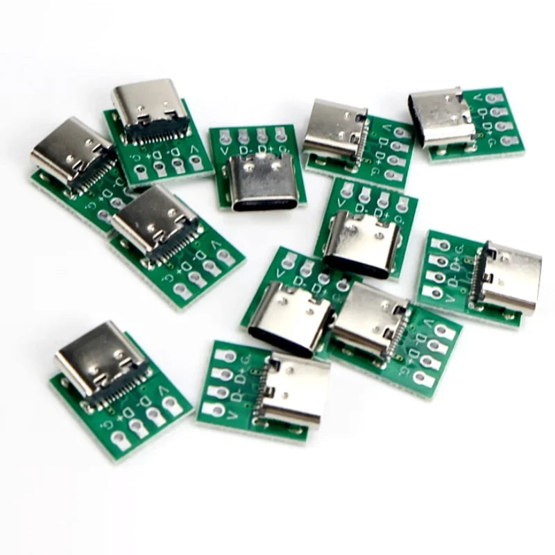 TYPE-C USB 3.1 Type-C Connector Test PCB Board Plate Adapter Socket For Data Line Wire Cable Transfer