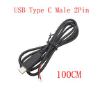 USB Type C Power Supply Cable 2/4 Pin Male Female Socket Type-C Plug Connector Adapter For Data Charging Cables Wires Repair DIY