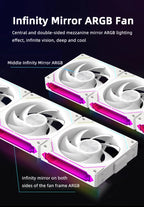 Coolcirc DL-2 Modular Wireless Splicing 120mm PC Case Cooling Fan ARGB Infinite Mirror Lighting Effect for Computer Water Cooler