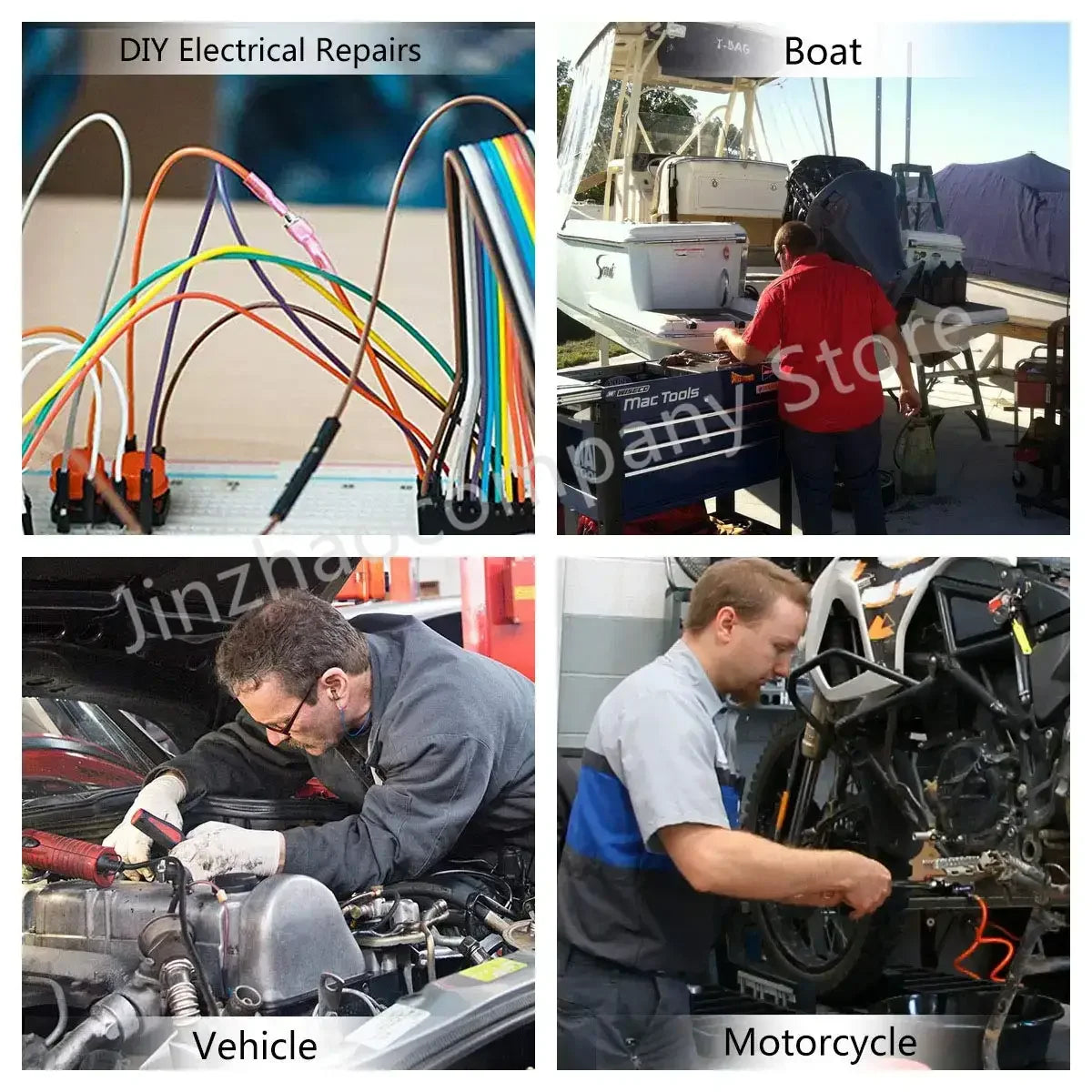 20/50/100PCS Male Female Heat Shrink Spade Crimp Terminal Waterproof Insulated Butt Electrical Wire Connector Cable Terminal Kit