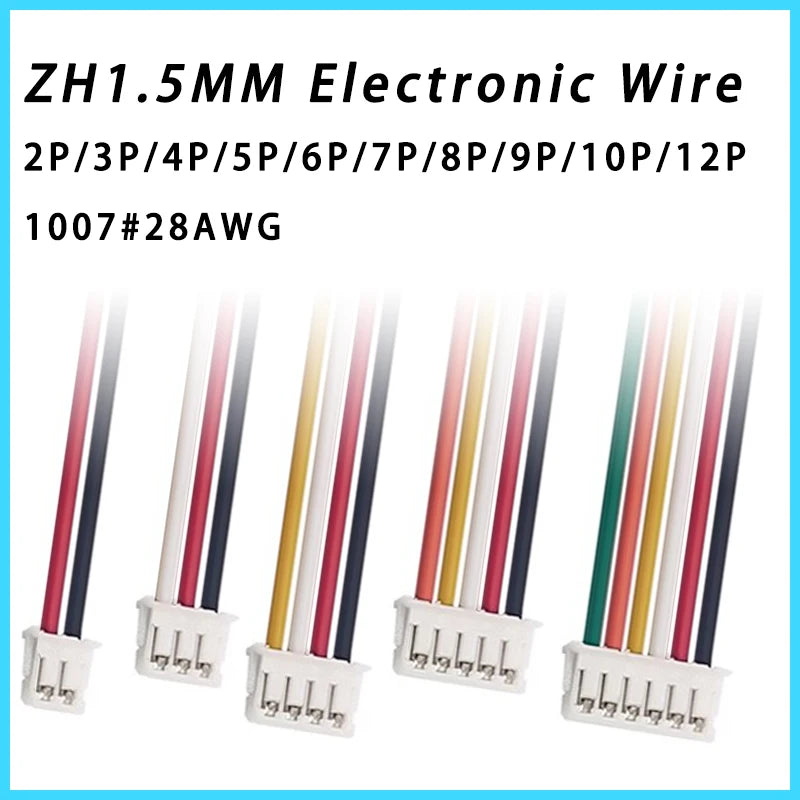 10PCS SH1.0 MX1.25 ZH1.5 PH2.0 XH2.54 Electronic Wire Cable Connector 2/3/4/5/6/7/8/9/10/12 Pin Plug 10CM/20cm/30CM Wire Length