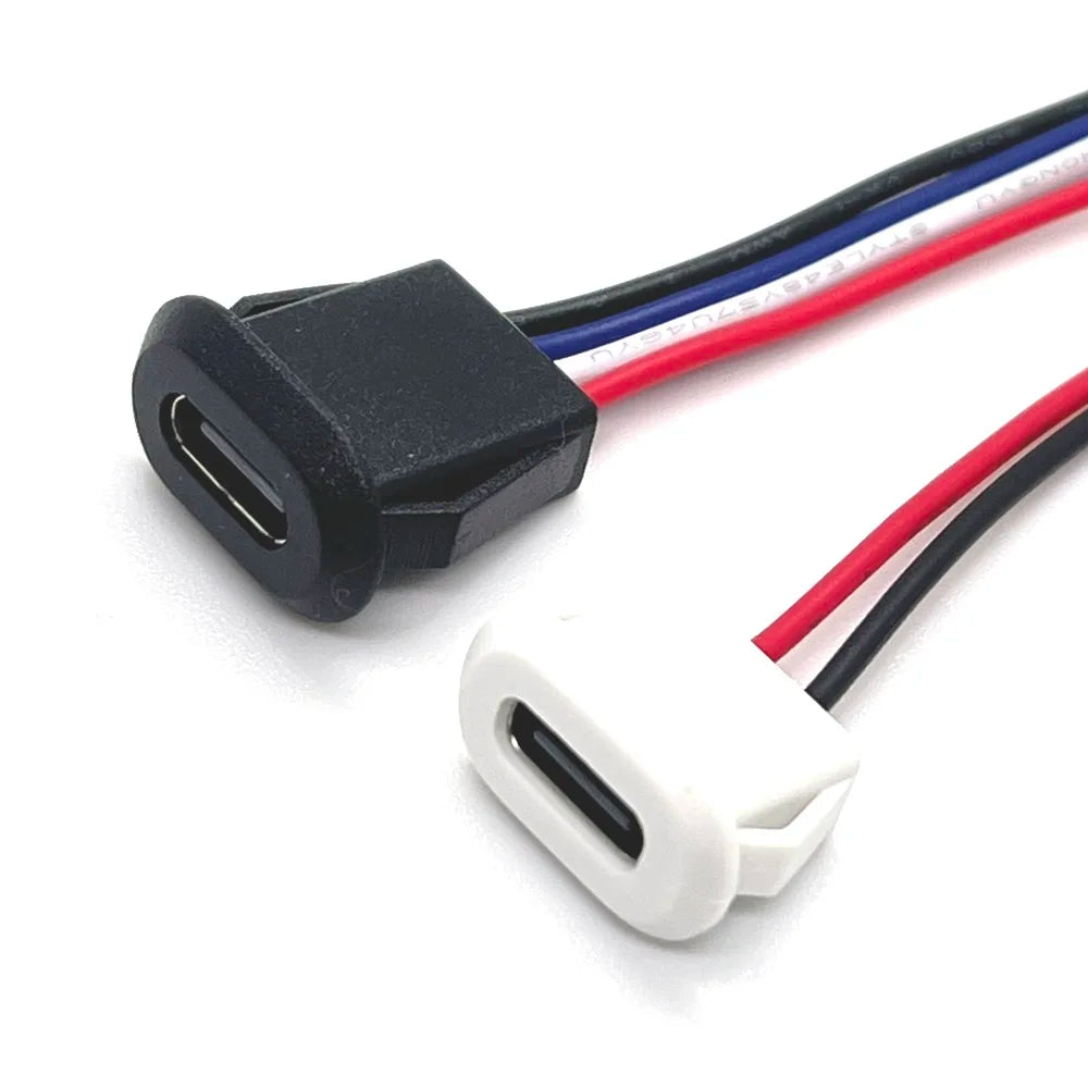 4Pin USB-C Type Waterproof USB Connector Direct Compression Female Base Female Socket Charging Interface with Data Transmission
