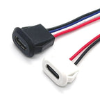1pcs USB-C Type 6Pin Waterproof USB Connector Direct Compression Female Base Female Socket Charging Interface With Welding Wire