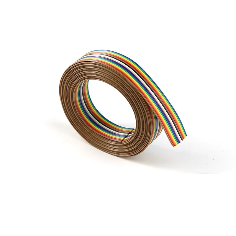 Rainbow Dupont Flat Ribbon Cable 1.27mm Pitch 1 Meter Length 6P‑64P Multi Pin Counts Compatible for FC Dupont Connector