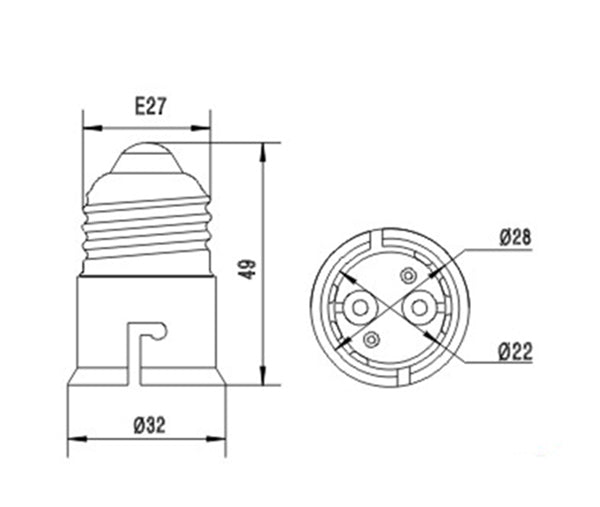 2pcs B22 To E27 Lampholder Adapter Fireproof Screw E27 To Bayonet B22 LED Lamps Corn Bulb Light Socket Adaptor