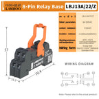 LANBOO J13A Series 5pin 8pin Intermediate Relay Auxiliary Relay 10A 12A 12V 24V 220V Custom Voltage with Test Wrench for Automot