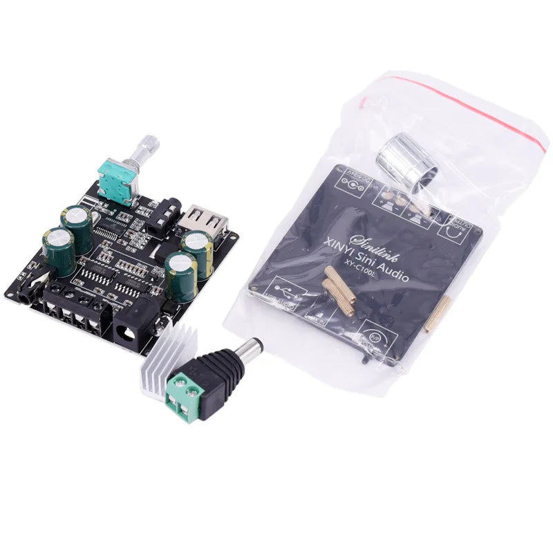 XINYI Sini Audio C50L/C100L Stereo Bluetooth Digital Power Amplifier Board 50W Dual Channel 360 Degree Stepless Tuning AMPModule