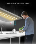 12V PIR Motion Sensor LED Strip Lights Auto On/Off Stair Wardrobe Closet Kitchen Backlight 1M-5M Human Infrared Sensing LED Tape