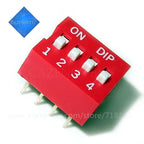 10pcs/lot Slide  Switch  1 2 3 4 5 6 7 8 9 10 12 Bit 2.54mm Position Way DIP Red Pitch Toggle Switch Red Snap Switch