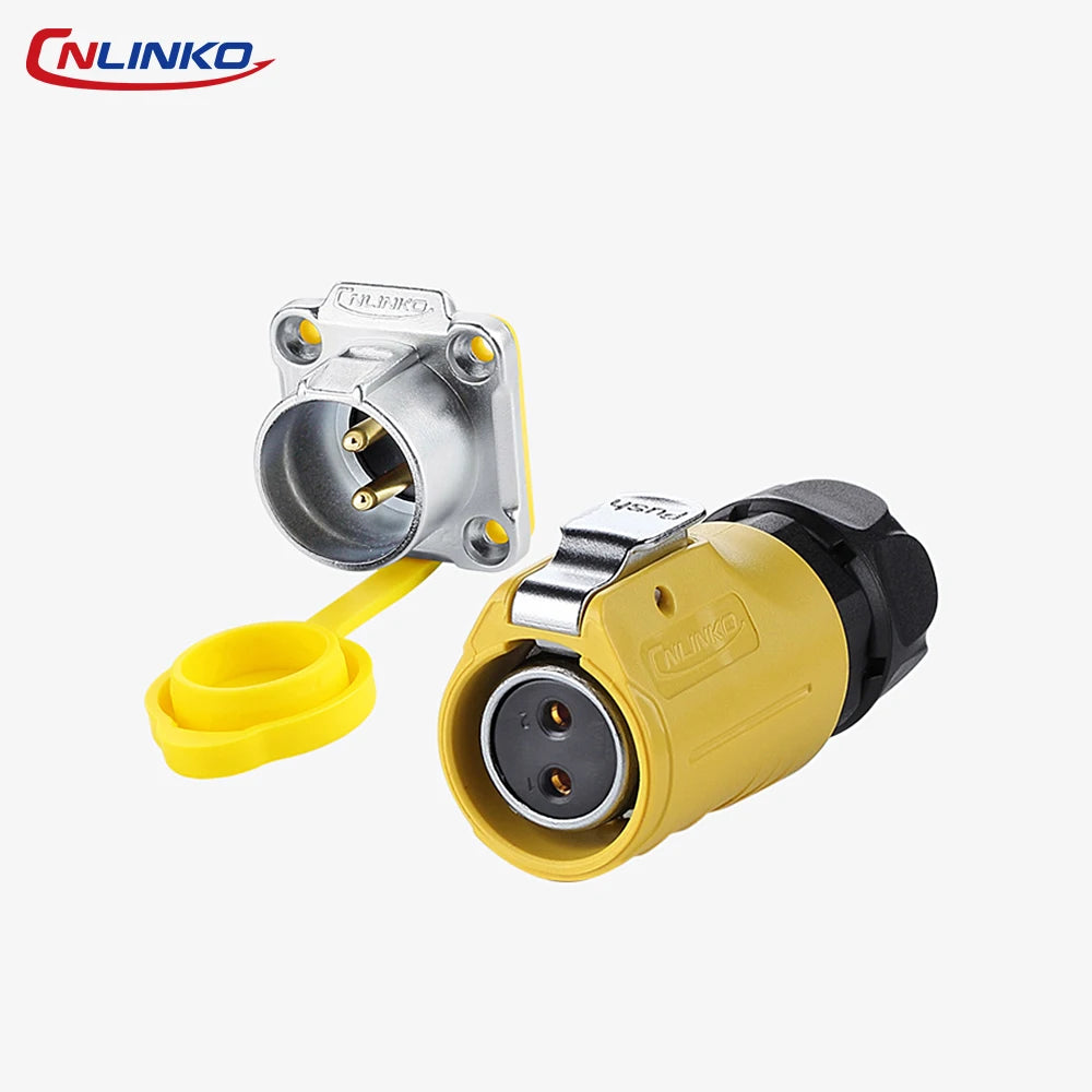 CNLINKO LP20 IP68 Waterproof Circular Heavy Duty Connector 2-12Pin Male/Female Set for Outdoor LED Lighting & Industrial Power