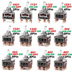 High Current Rocker Switch 2/3/4/6/8/9/12Pin Self Reset/Self-locking Toggle Switch Copper Pin 32A 250VAC Power Button Switch