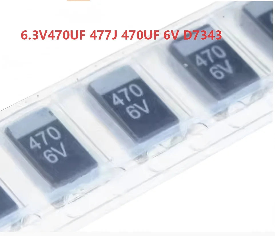 Surface Mount Tantalum Capacitor 6.3V 470UF 477 470UF 6V D7343 D Type Black Tantalum Capacitor