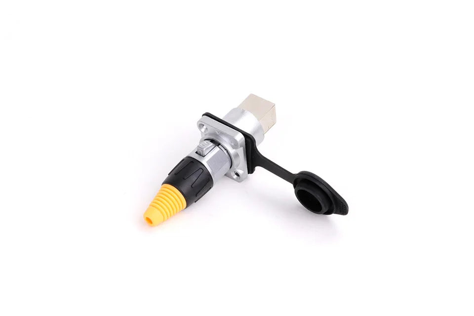 10pcs Waterproof D type RJ45 Connector Female to Female Socket Metal Shell Chassis Panel Mount Network Ethernet RJ45 Adapter