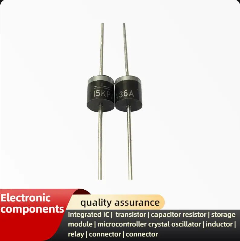 10pcs High-power Transient Voltage Suppression (TVS) Diode, Through-hole, 15KPA6.0A–15KPA280A, R-6 Package, P600 Series