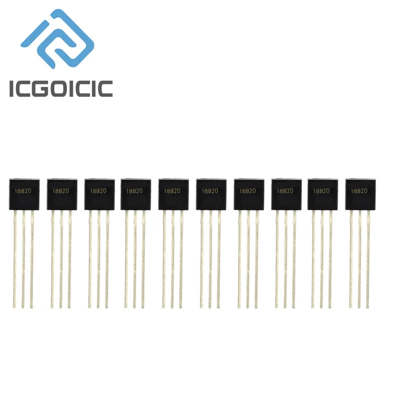 1-100pcs DS18B20 DS18B TO-92 Chip Programmable Digital Thermometer Temperature Sensor Temperature Acquisition TO-92