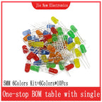 3mm 5mm LED Diode Assorted Kit White Green Red Blue Yellow Orange F3 F5 Leds Light Emitting Diodes Electronic Kit