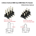 20pcs 2.54mm SMT PH3.5 2x3P/5P/8P/10P/13P/20P Double Row Short Low Profile SMD Surface Mount Female PCB Header Socket Connector