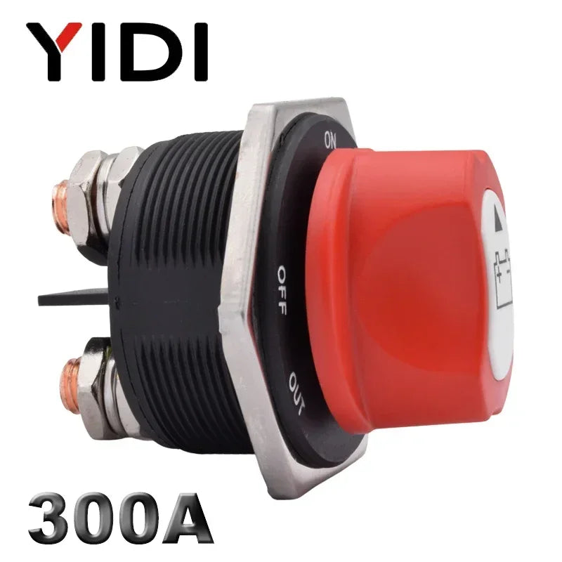 50A 100A 200A 300A Car Battery Disconnect Cut Off Kill Switch Rotary 12V 24V DC Power Isolator Auto Motorcycle Boat Accessories