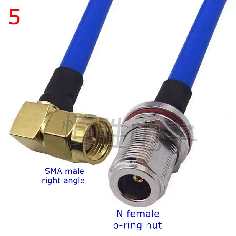 RG402 Coax Cable L16 N To SMA Male Female Connector SMA To N Right Angle Crimp for RG402 High Frequency 0.141 Blue 50ohm RG141