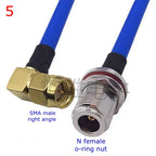 RG402 Coax Cable L16 N To SMA Male Female Connector SMA To N Right Angle Crimp for RG402 High Frequency 0.141 Blue 50ohm RG141