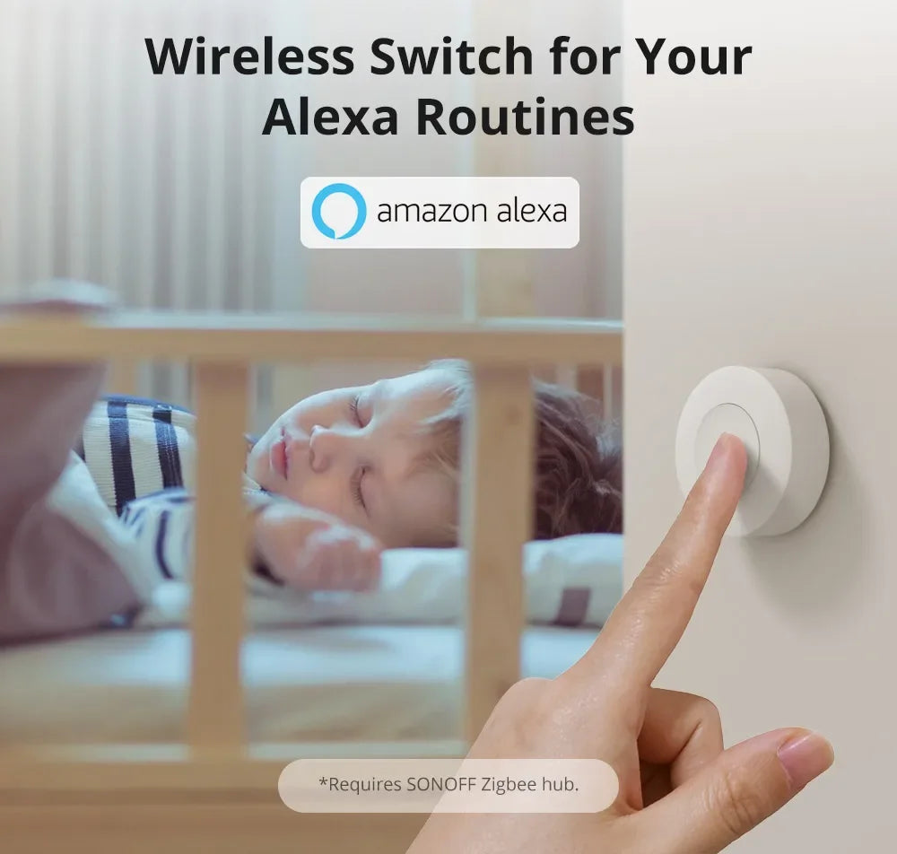 SONOFF SNZB-01P Zigbee Wireless Switch Button Smart Scene Switch Smart Home Voice Control For EWeLink APP Alexa Home Assistant