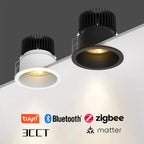 Narrow Border Adjustable Dimmable Embedded LED Spotlight Tuya Bluetooth/Zigbee Matter 3CCT Smart LED Ceiling Home Commercial