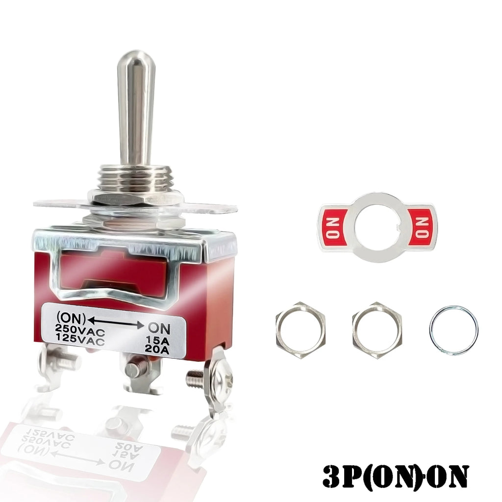 12V 3 Positions Toggle Rocker Switch ON OFF ON 2 Positions ON-ON 250VAC15A 125VAC 20A for Boat Yacht Pilot Automative Instrument