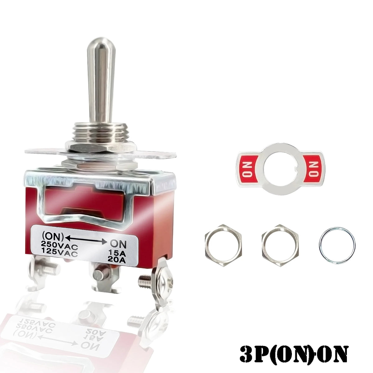 12V 3 Positions Toggle Rocker Switch ON OFF ON 2 Positions ON-ON 250VAC15A 125VAC 20A for Boat Yacht Pilot Automative Instrument