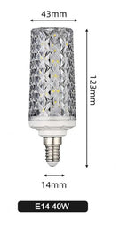 LED corn light bulbs E27 E14 30W 40W AC 220V 240V 5730 SMD LED crystal lamp 360 Beam Angle Replace Halogen Chandelier light