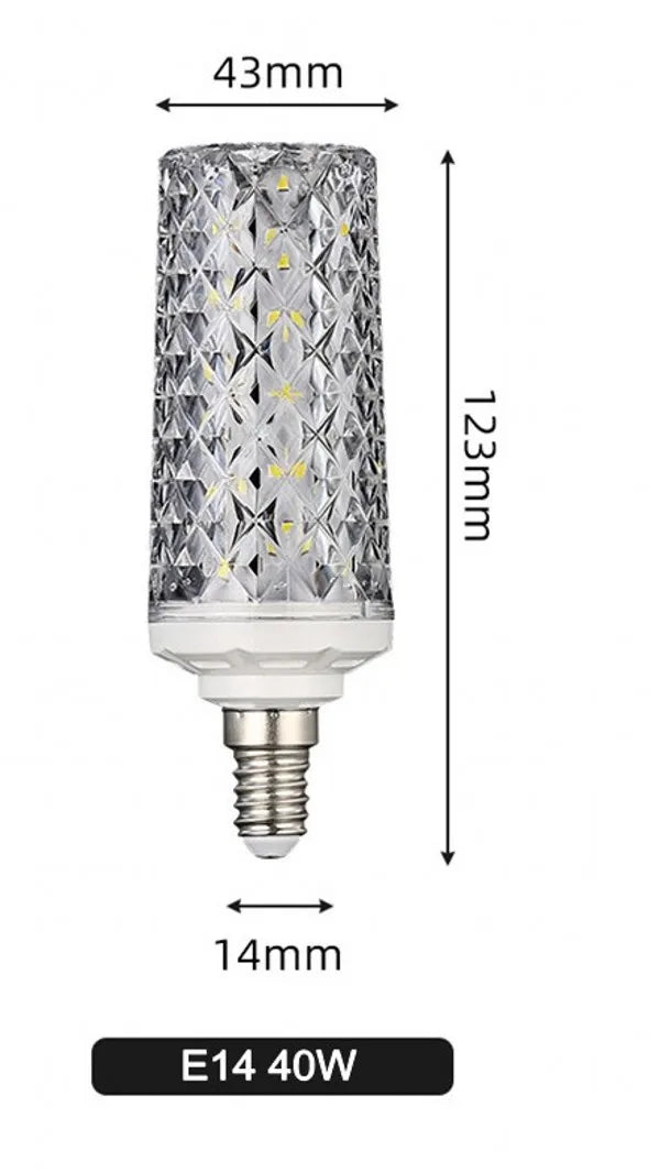 LED corn light bulbs E27 E14 30W 40W AC 220V 240V 5730 SMD LED crystal lamp 360 Beam Angle Replace Halogen Chandelier light