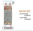 OMCH DIN Rail Solid State Relay SSR With Heatsink 10A 25A 40A 60A 80A 100A 120A DC-AC DC-DC AC-AC Single Phase Control
