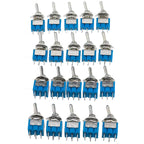 DL 5Pcs Miniature Lever Toggle Switch Single Pole Double Throw ON-OFF-ON /ON-ON 120VAC 6A 1/4 Inch Mounting MTS-102 103 202 203