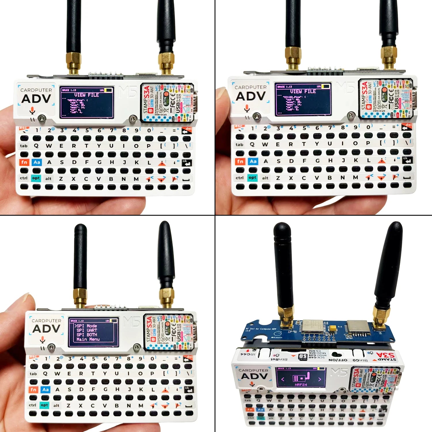 2-in-1 RF Module for M5Stack Cardputer ADV, NRF24+CC1101 Compatible, Dual 2.4GHz 433MHz Wireless Board, Enhanced Filtering