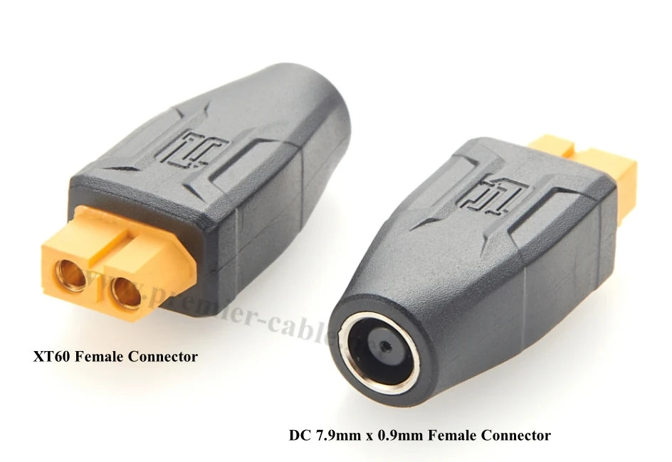 5Pcs XT60 to DC Adapter XT60 Female to DC 7.9mm x 0.9mm Female Connector for Portable Power Station Solar Generator