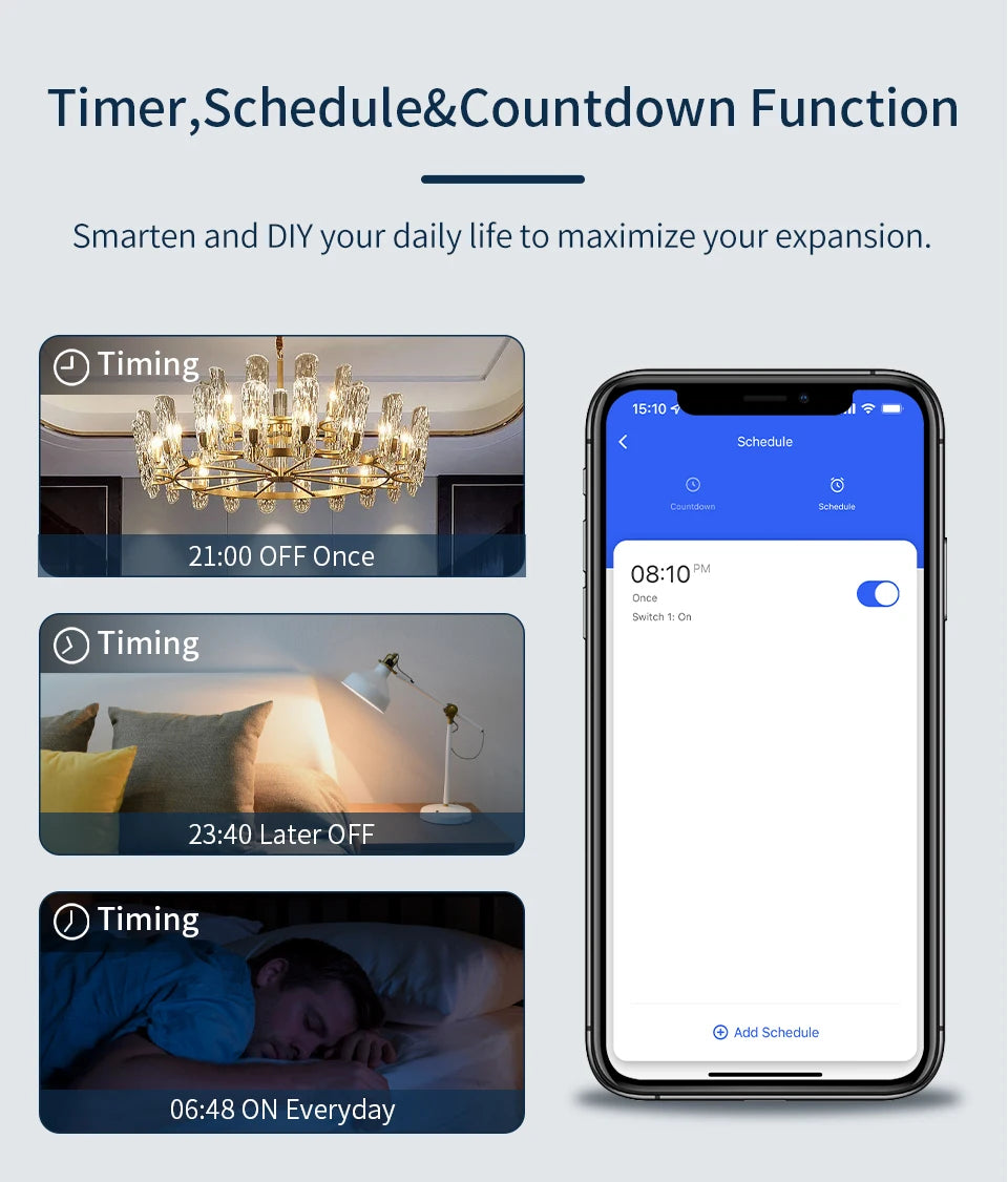 Tuya WiFi Smart Switch Brazil Standard 4x4 Size Touch Sensor 4/6/8 Gang Wall Light Switch Voice Control By Alexa Google Home